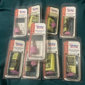 Lot of 9 Weiler Vortec Mounted Grinding Points NEW Fits Air or Electric Grinders